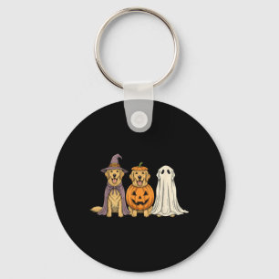 Gruseliger Geist Golden Retriever Kürbis Halloween Schlüsselanhänger