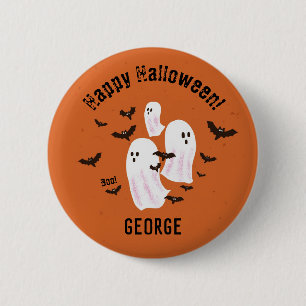 Gruseliger Geist Halloween individueller Knopf Button