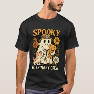 Gruseliger Geist hält Hund Katze Tierarzt Technike T-Shirt