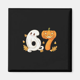 Gruseliger Geist-Kürbiskopf 67 Six Seven Halloween Magnet