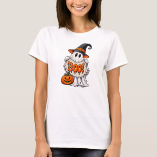 Gruseliger Geist mit Buh-Banner T-Shirt