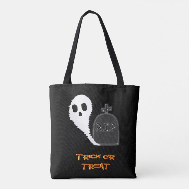 Gruseliger Geist mit Halloween-Grab (Rückseite)