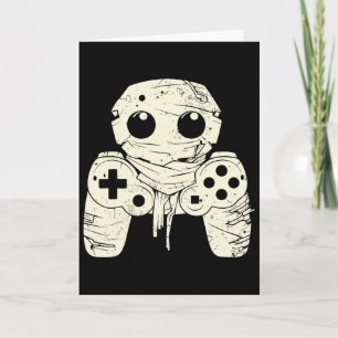 Gruseliger Geist-Mummy-Gaming-Controller-Halloween Karte