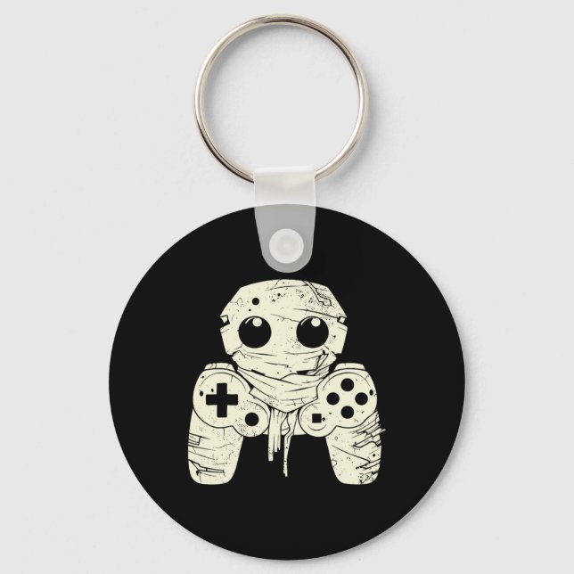 Gruseliger Geist-Mummy-Gaming-Controller-Halloween Schlüsselanhänger (Vorderseite)