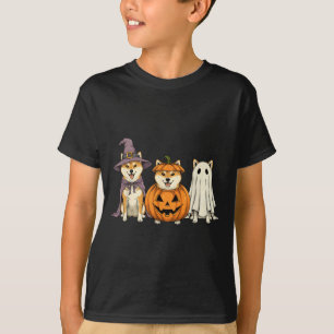 Gruseliger Geist Shiba Inu Kürbis Halloween Hundel T-Shirt