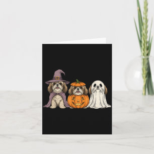 Gruseliger Geist Shih Tzu Kürbis Halloween Hunde L Karte