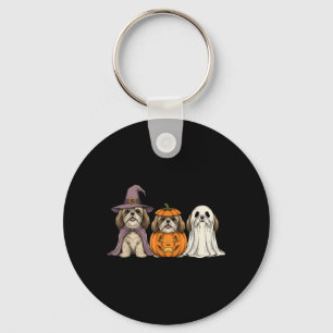 Gruseliger Geist Shih Tzu Kürbis Halloween Hunde L Schlüsselanhänger