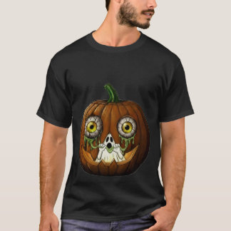 Gruseliger Geist tropfende Augäpfel Jack-O-Lantern T-Shirt
