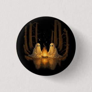 Gruseliger Geister-Lagerfeuer-Nachtwald-Kunst - Ha Button