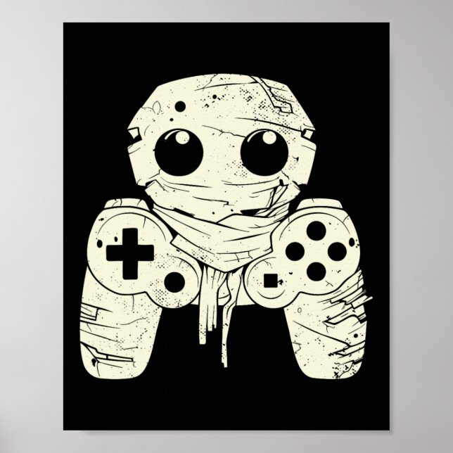 Gruseliger Geister-Mummy-Gaming-Controller Hallowe Poster (Vorne)