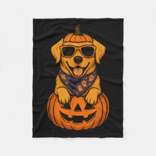Gruseliger Gelber Labrador Retriever Kürbis Hallow Fleecedecke
