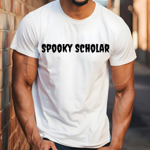 Gruseliger Gelehrter schwarze Typografie T-Shirt