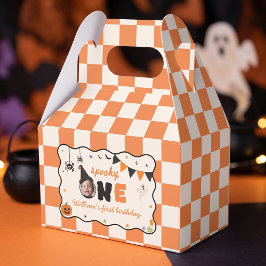 Gruseliger Gingham-Halloween-Geburtstagsgeschenkbo Geschenkschachtel