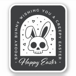 Gruseliger glücklicher Osterhase Totenkopf gothic Aufkleber