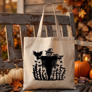 Gruseliger Goth Halloween-Vogelscheuche-Kürbis-Mai Tragetasche