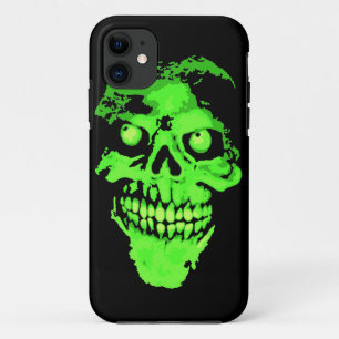 Gruseliger grüner Neonartschädel Case-Mate iPhone Hülle