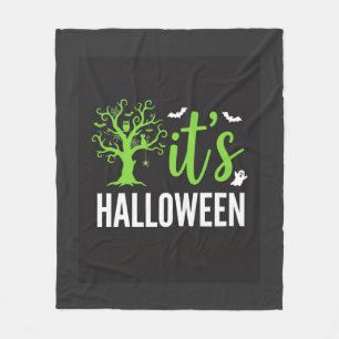 Gruseliger Halloween-Baum-Fledermäuse-Vektordesign Fleecedecke