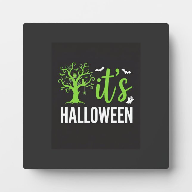 Gruseliger Halloween-Baum-Fledermäuse-Vektordesign Fotoplatte (Vorderseite)