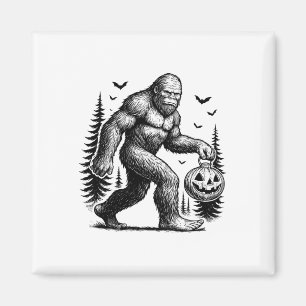 Gruseliger Halloween Bigfoot Kürbis-Shirt Männer F Magnet