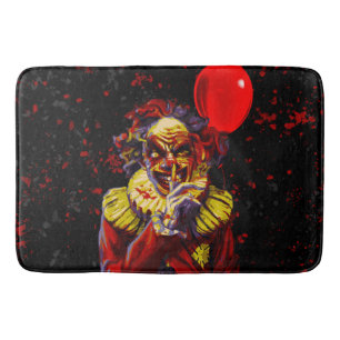 Gruseliger Halloween Clown Horrorfilm Badematte