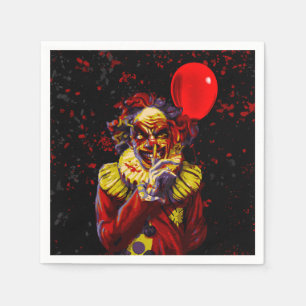 Gruseliger Halloween Clown-Kostüm-Party Serviette