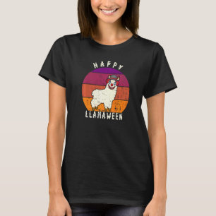 Gruseliger Halloween Clown Lama Wortspiel Glücklic T-Shirt