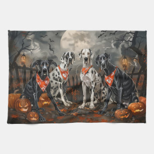 Gruseliger Halloween-Dogge Geschirrtuch