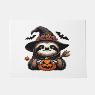Gruseliger Halloween-Faultier-Hexenhut-Kostüm-spoo Fußmatte