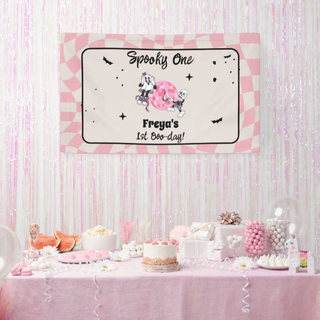 Gruseliger Halloween-Geburtstag zum ersten Geburts Banner (Party)