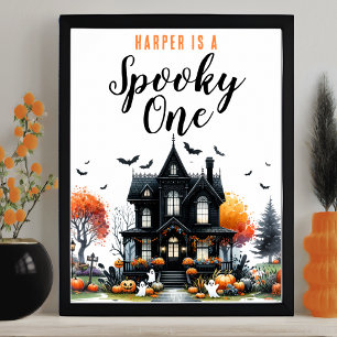 Gruseliger Halloween-Geburtstagspartyschild Poster