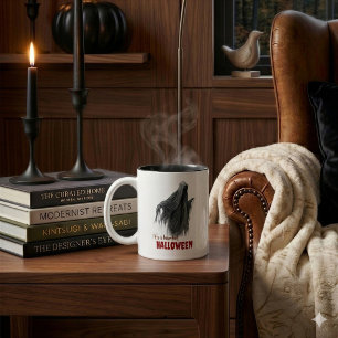 Gruseliger Halloween-Geist-Akzent-Kaffeebecher Zweifarbige Tasse
