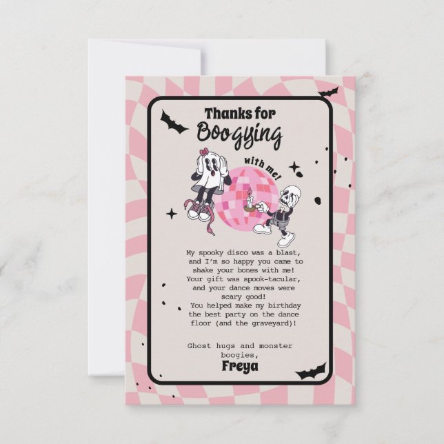 Gruseliger Halloween Geist Dankeskarte (Vorderseite)