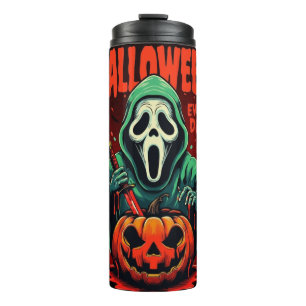 Gruseliger Halloween-Geist-Kürbis-Thermalbecher Tu Thermosbecher