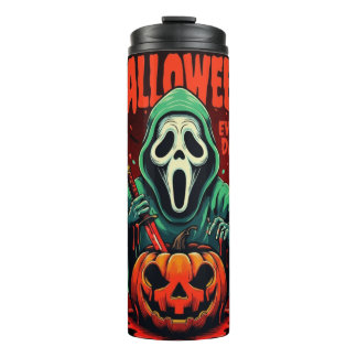 Gruseliger Halloween-Geist-Kürbis-Thermalbecher Tu Thermosbecher