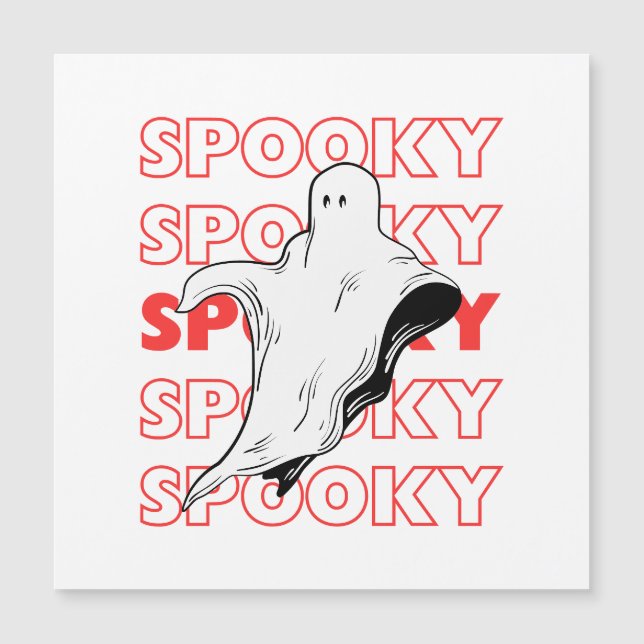 Gruseliger Halloween-Geist Magnetkarte (Vorderseite)
