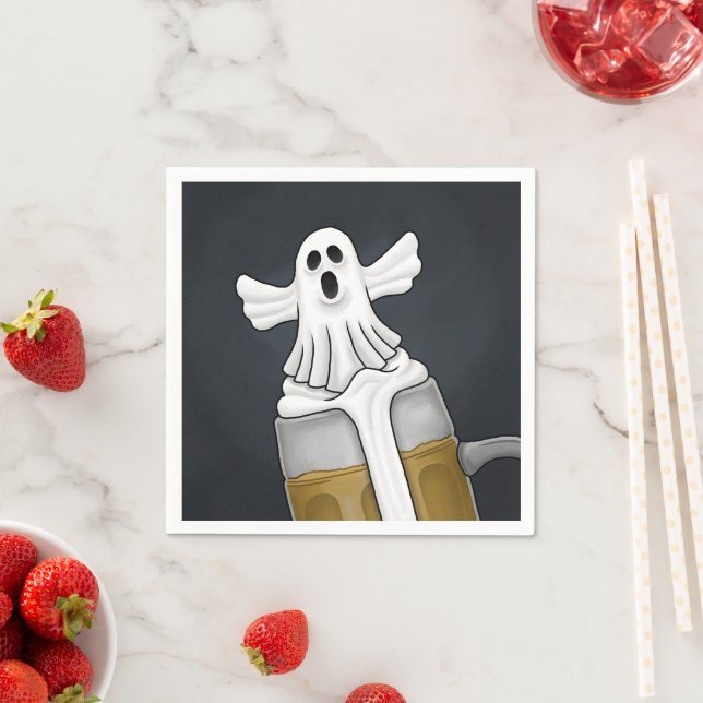 Gruseliger Halloween-Geist  Serviette (Beispiel)