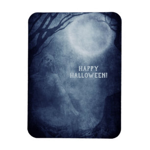 Gruseliger Halloween-Geist Vollmond in der Nacht Magnet