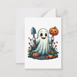 Gruseliger Halloween Herbst Gartenbau Geist Kürbis Mitteilungskarte