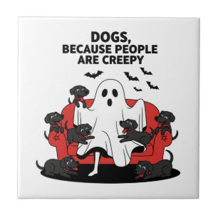 Gruseliger Halloween-Hund Gruseliger Geist 23 Fliese
