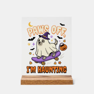Gruseliger Halloween-Hund-Skate-Ride Acrylschild