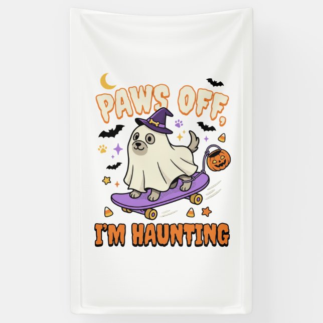 Gruseliger Halloween-Hund-Skate-Ride Banner (Vertikal)