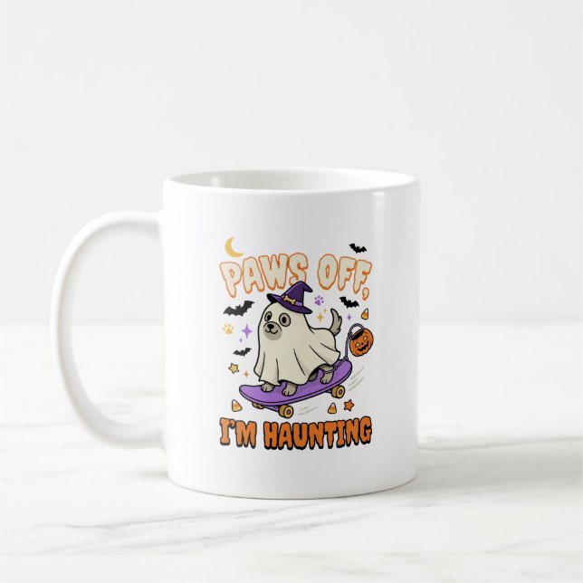Gruseliger Halloween-Hund-Skate-Ride Kaffeetasse (Links)