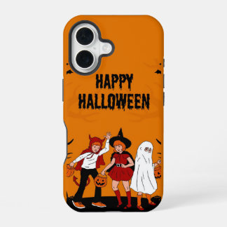 Gruseliger Halloween iPhone 16 Hülle – Kürbis, Gei