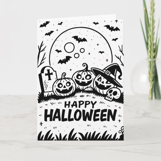 Gruseliger Halloween Karte (Vorderseite)