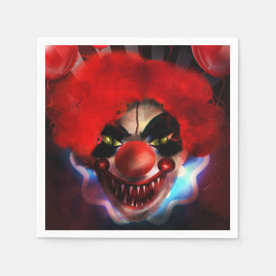 Gruseliger Halloween-Killer-Clown-Party Serviette
