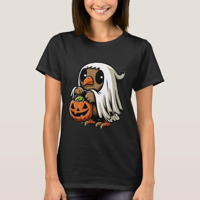 Gruseliger Halloween Kiwi-Vogel-Geist Gruseliger S T-Shirt (Vorderseite)