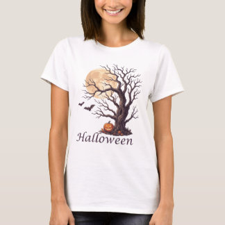 Gruseliger Halloween-Knirschbaum-Kürbis T-Shirt