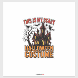 Gruseliger Halloween-Kostüm-Spookhaus-Vintage-Shir Aufkleber