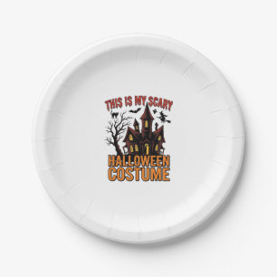 Gruseliger Halloween-Kostüm-Spookhaus-Vintage-Shir Pappteller