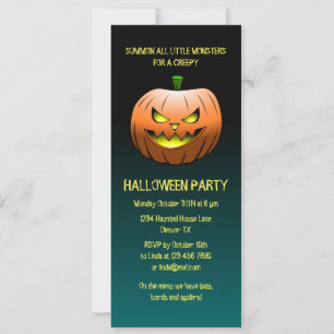 Gruseliger Halloween-Kürbis Einladung